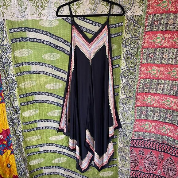 Vanessa Virginia x Anthropologie Black Estrella Silk Midi Dress Size Small - Picture 11 of 16